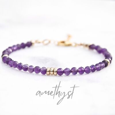 Amethyst and 14k Gold Filled Dainty Bracelet