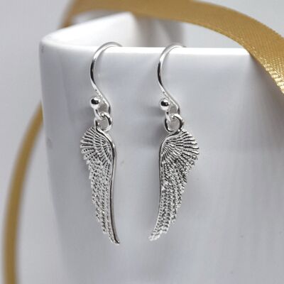 Sterling Silver Angel Wings wire earrings