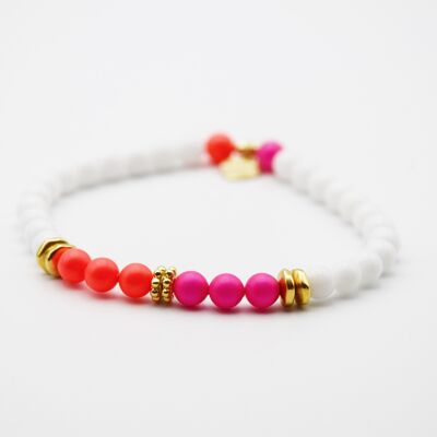 Neon and White 6mm Maxi Bracelet