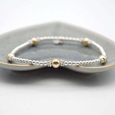 Sterling Silver and 14k Gold Filled Simplicity Satellite Bracelet