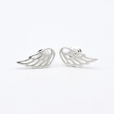 Angel Wing Stud Earrings - 925 Sterling Silver