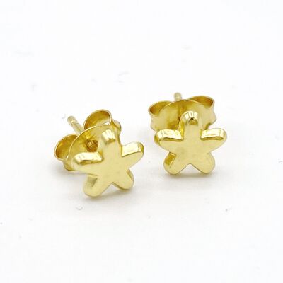 Mini Star Stud Earrings - 925 Sterling Silver Gold Plated