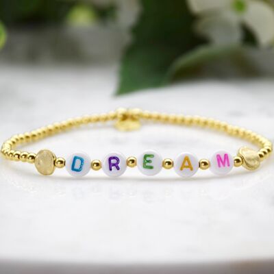 Gold Vermeil beaded €œDream€ bracelet