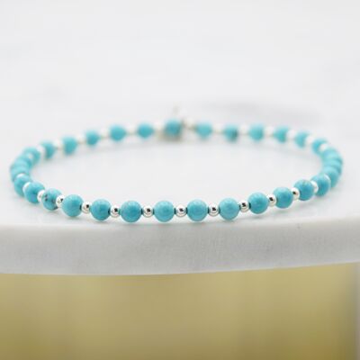 Turquoise and Sterling Silver Simplicity Mini Bracelet