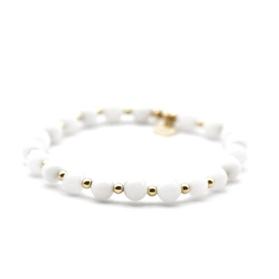 14k Gold Filled and White Jade Simplicity Midi Bracelet