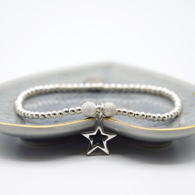 Sterling Silver Sparkle Star Bracelet