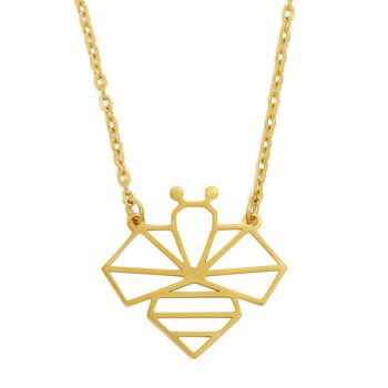 Collier Abeille Géométrique Doré 2