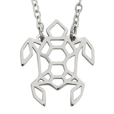 Collier Tortue Géométrique Argent