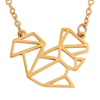 Eichhörnchen geometrische Halskette Rose Gold