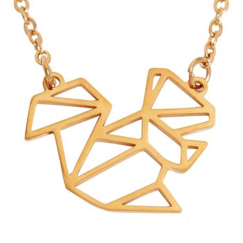 Collier Géométrique Écureuil Or Rose 1