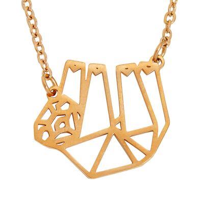 Collana geometrica bradipo in oro rosa