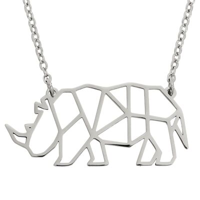 Collana geometrica Rhino Argento