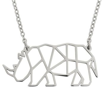 Collier Géométrique Rhino Argent 1