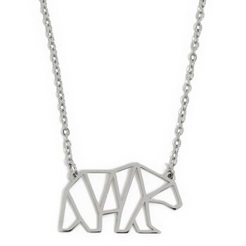 Collier Géométrique Ours Polaire Argent 2