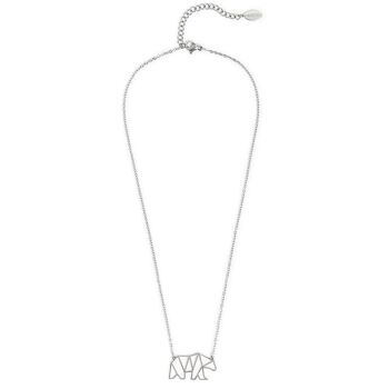 Collier Géométrique Ours Polaire Argent 6