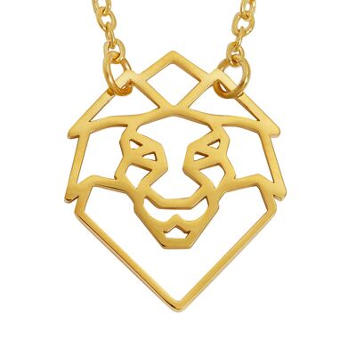 Collier Géométrique Lion Doré