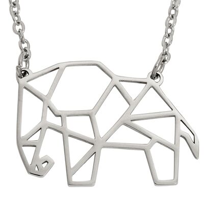 Elefant Geometrische Halskette Silber