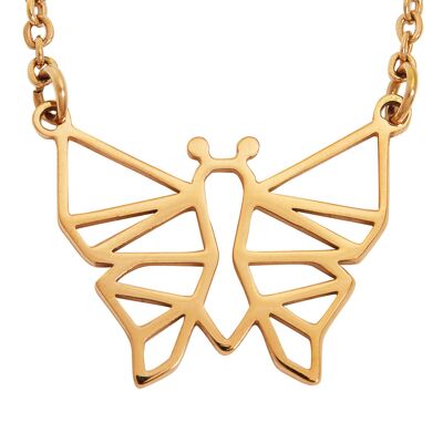 Schmetterling geometrische Halskette Rose Gold
