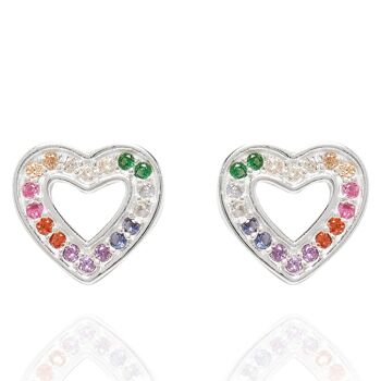 Boucles d'Oreilles Coeur d'Amour Argent 1