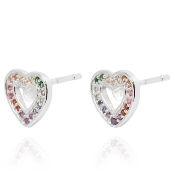 Boucles d'Oreilles Coeur d'Amour Argent 3