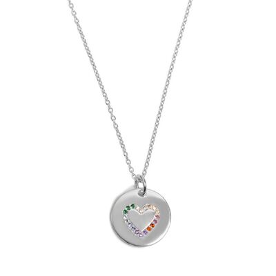 Collar Corazón Amor Moneda Plata