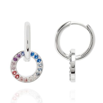 Boucles d'Oreilles Huggie Charme Cercle Éternel Argent