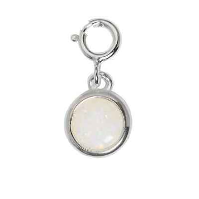 Weißer Opal Charm Silber