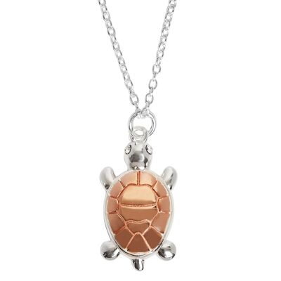 Collier Tortue Maui Or Rose & Argent