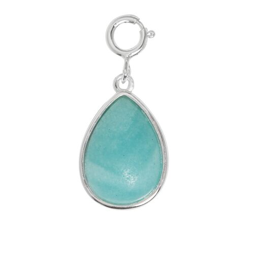 Turquoise Stone Cabachon Teardrop Charm