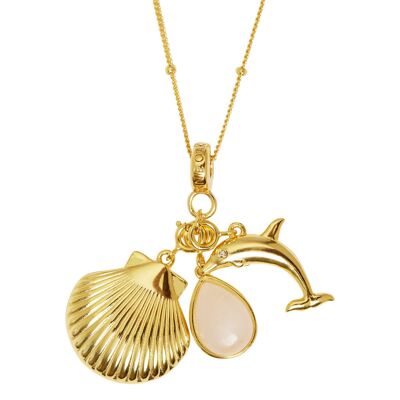 Moorea Triple Charm Necklace Gold