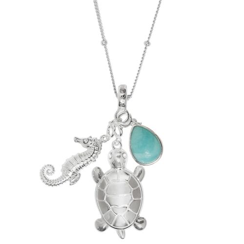 Fiji Triple Charm Necklace Silver