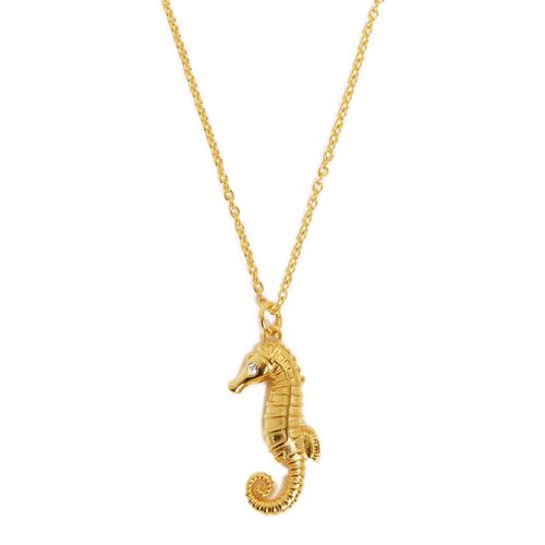 Seahorse Necklace Gold