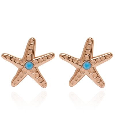 Starfish Stud Earrings Rose Gold