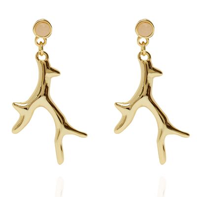 Coral Reef Drop Earrings Gold