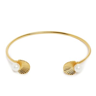 Open Shell Gold Bangle