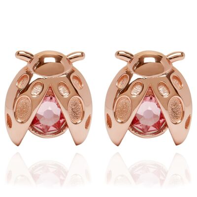 Ladybird Rose Gold Stud Earrings
