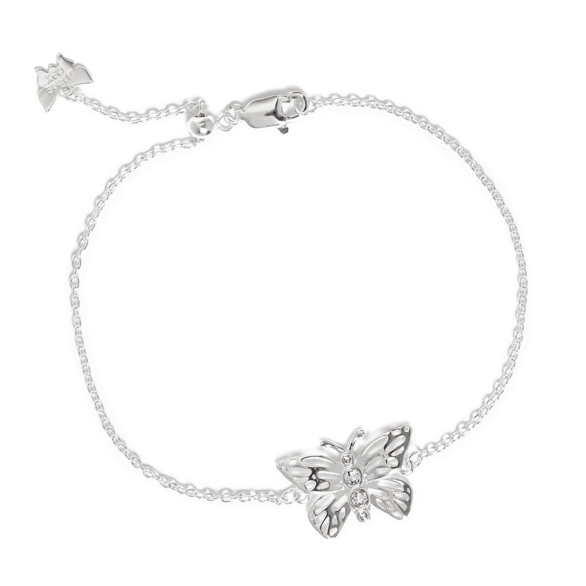 Brazalete de Mariposa Brillante en Plata