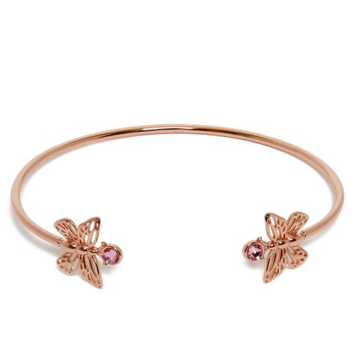 Sparkle Butterfly Bangle Rose Gold