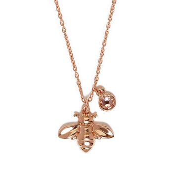 Collier Abeille Scintillant Or Rose 1