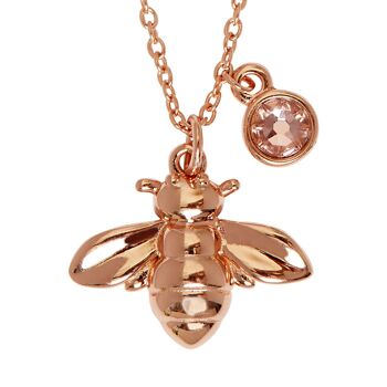 Collier Abeille Scintillant Or Rose 3