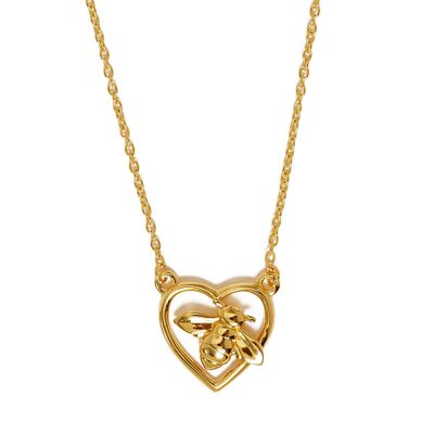 Collier Abeille Amour Coeur Or