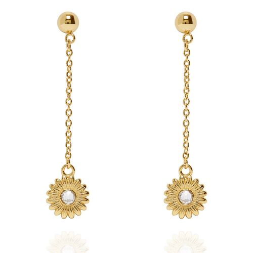 Daisy Drop Stud Earrings Gold