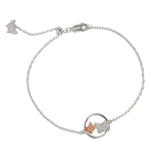 Butterfly Duo Bracelet Silver & Rose Gold