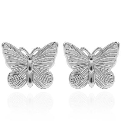 Boucles d'Oreilles Tige Argent Papillon