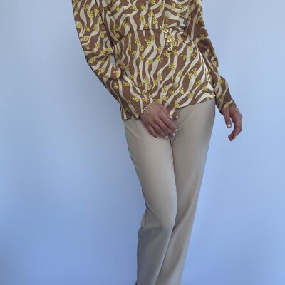 Patterned satin shirt