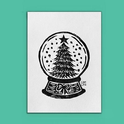 Weihnachtsbaum-Linolschnitt 🎄