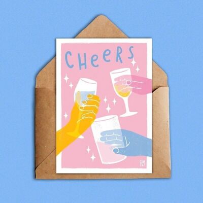 Postcard "Cheers" A6 | party, appetizer, invitation