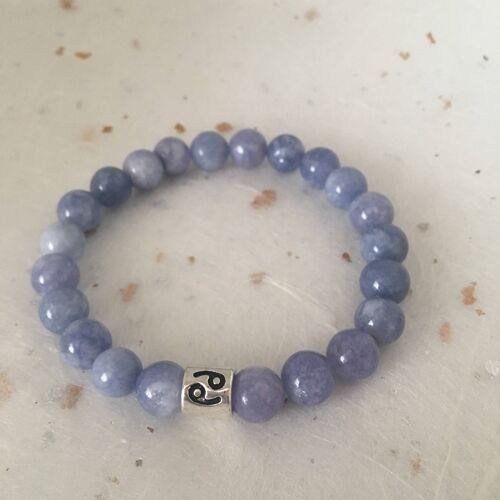 Blue Angelite Cancer Star Sign Zodiac Sign Bracelet