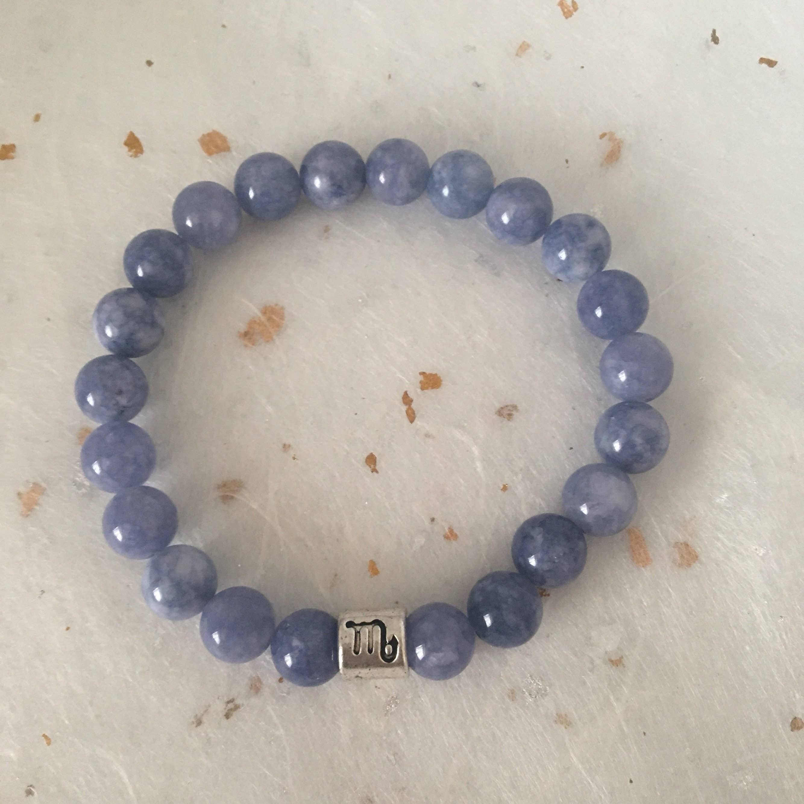 Pulsera con el signo del zodiaco del signo de la estrella de Escorpio de angelita azul
