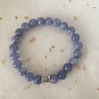 Blue Angelite Scorpio Star Sign Zodiac Sign Bracelet